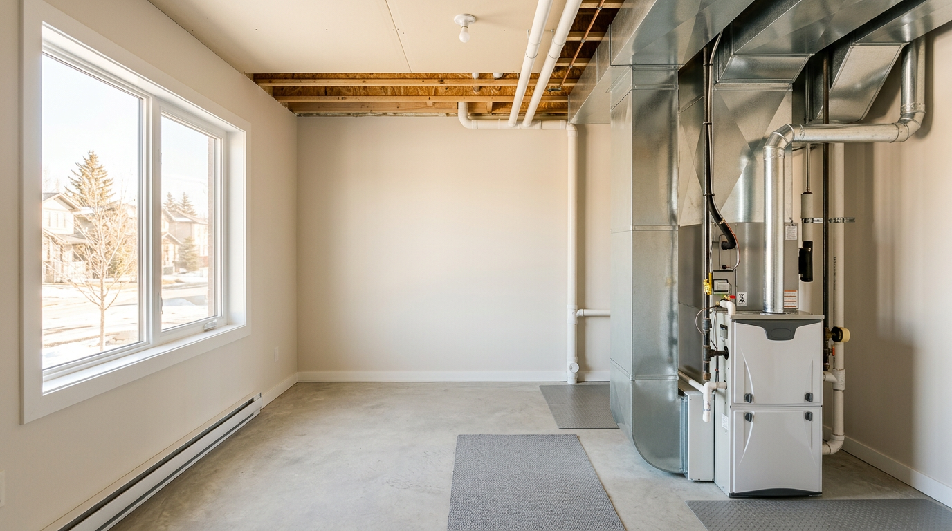 A new high-efficiency furnace installed in a Calgary home